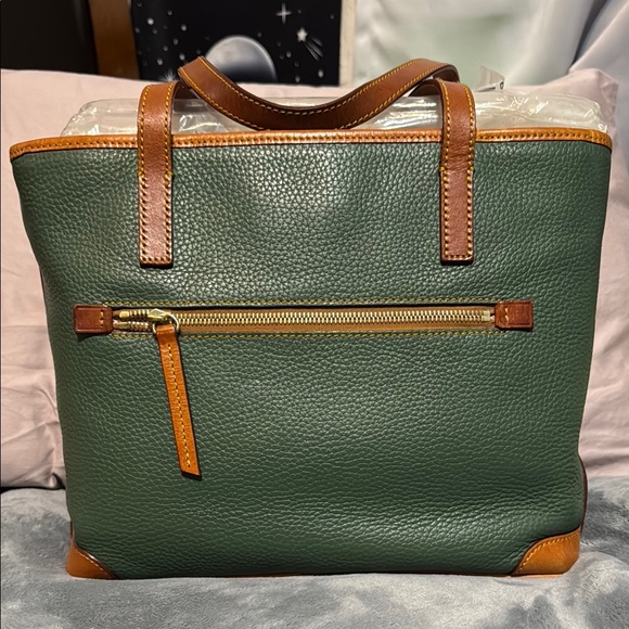 Dooney & Bourke Green Leather Tote Bag - Picture 3 of 11